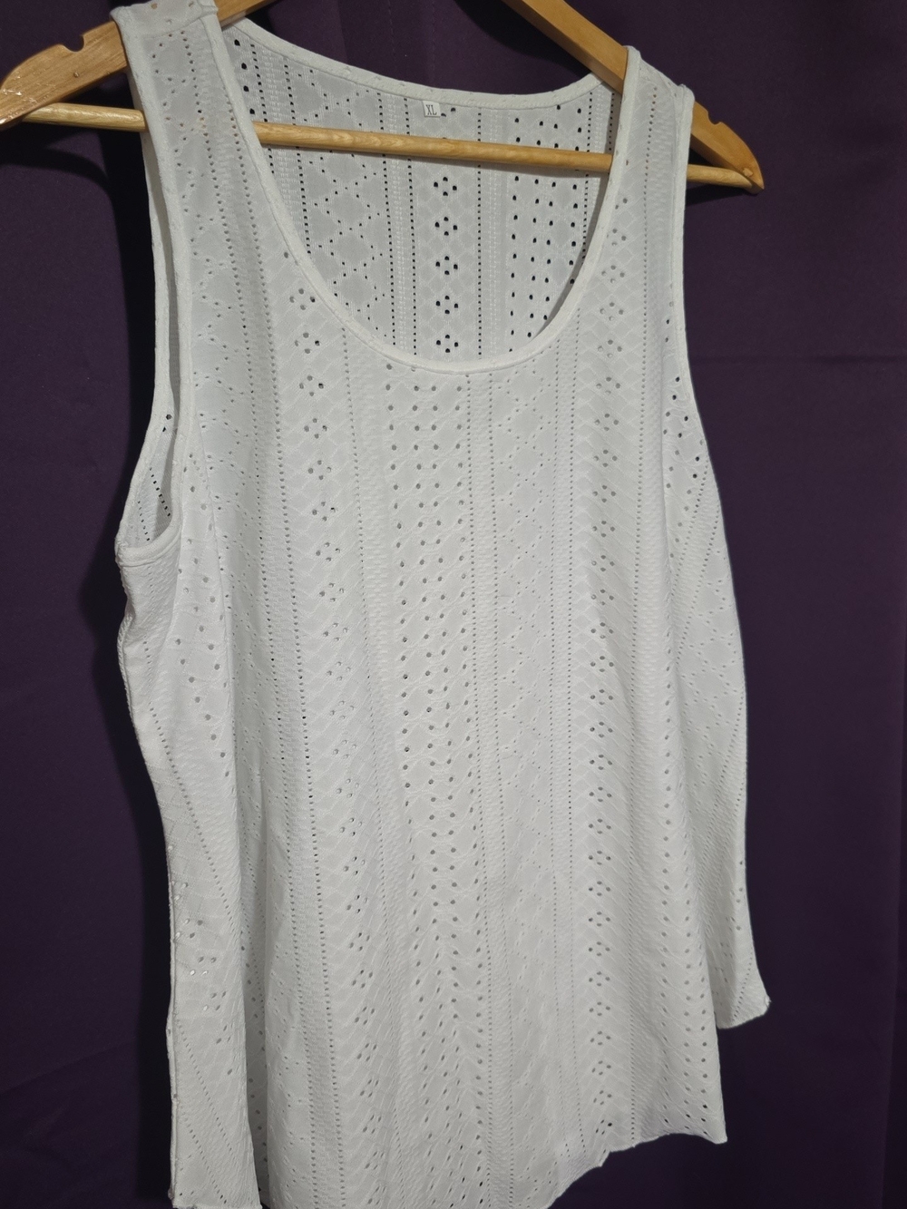 iris White Eyelet Knit Tank Top